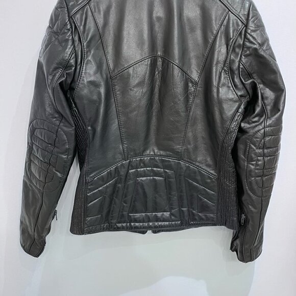 1980'S Oversized Leather Bomber Jackets CafeRacer Biker by Angora sz36 Vintage - Picture 8 of 12